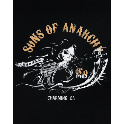 Black - Side - Sons Of Anarchy Mens Charming CA T-Shirt