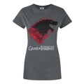 Charcoal - Back - Game of Thrones Womens-Ladies Bloody Direwolf Stark T-Shirt