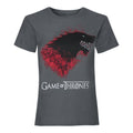 Charcoal - Front - Game of Thrones Womens-Ladies Bloody Direwolf Stark T-Shirt