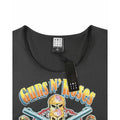 Charcoal - Back - Amplified Womens-Ladies Skull Cross Guns N Roses T-Shirt