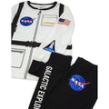 White-Black - Close up - NASA Boys Astronaut Uniform Long-Sleeved Pyjama Set