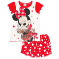 Red-White - Front - Minnie Mouse Girls Head Full Of Dreams Short Pyjama Set