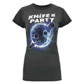 Charcoal - Front - Amplified Womens-Ladies Knife Party T-Shirt