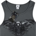 Charcoal - Back - Game of Thrones Mens Three Eyed Raven Vest