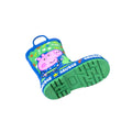 Blue-Green - Side - Peppa Pig Boys George Pig Dinosaur Wellington Boots