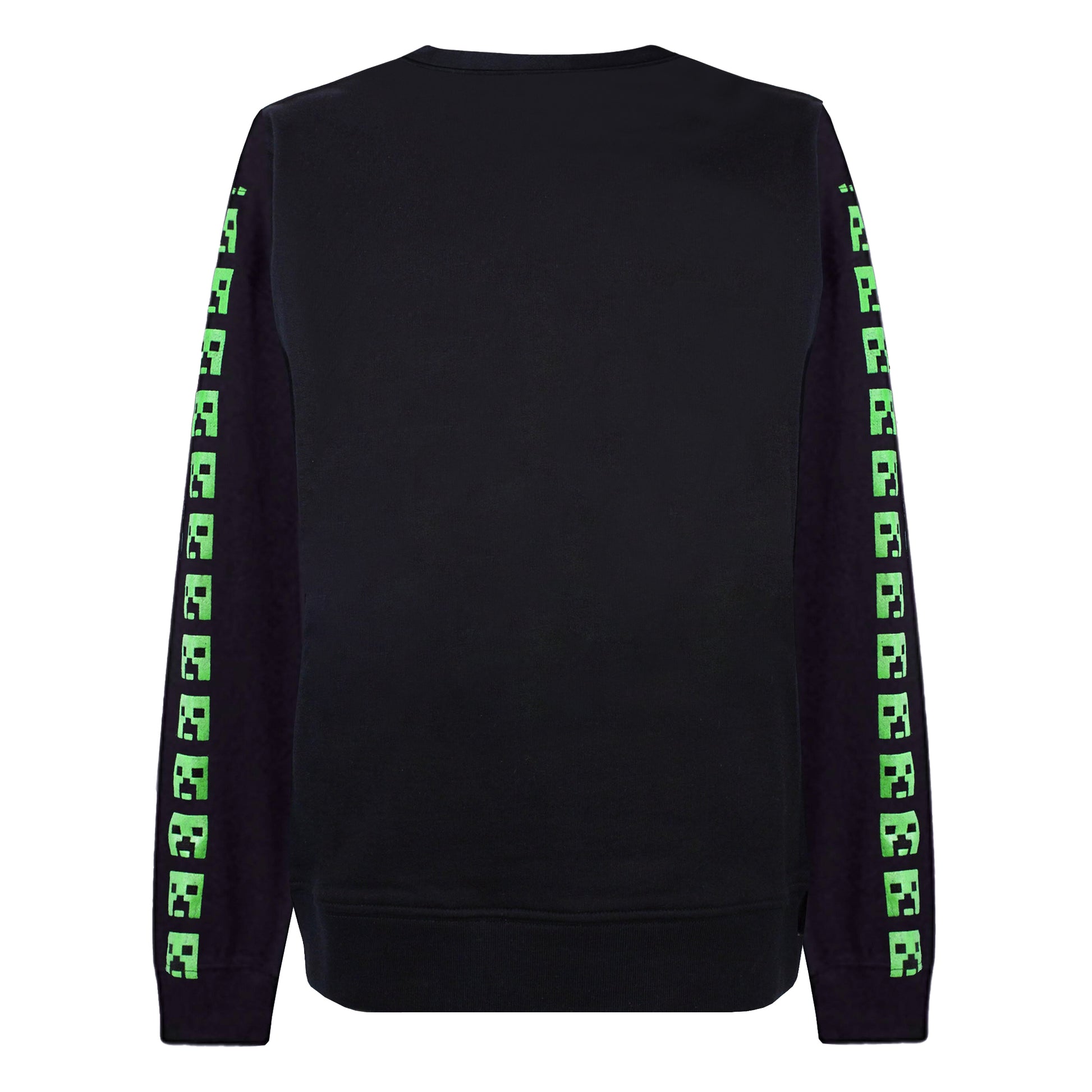 Black - Back - Minecraft Boys Creeper Face Sweatshirt