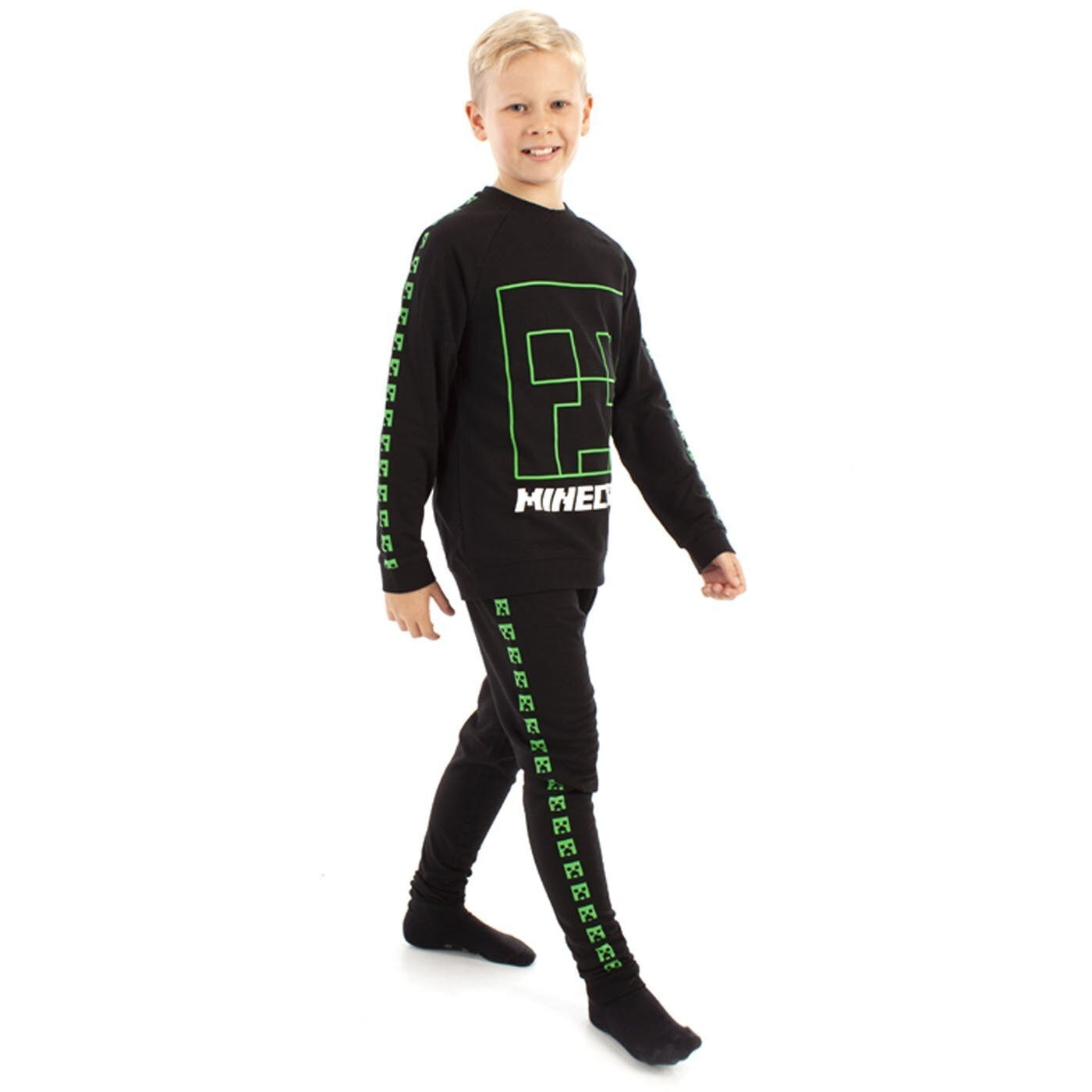 Black - Lifestyle - Minecraft Boys Creeper Face Sweatshirt