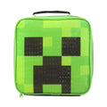 Green - Back - Minecraft Childrens-Kids Creeper Lunch Bag And Bottle Set