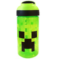 Green - Close up - Minecraft Childrens-Kids Creeper Lunch Bag And Bottle Set