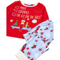Red-Blue - Back - The Elf on the Shelf Childrens-Kids Christmas Long Pyjama Set