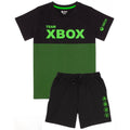 Black-Green - Front - Xbox Childrens-Kids Short Pyjama Set
