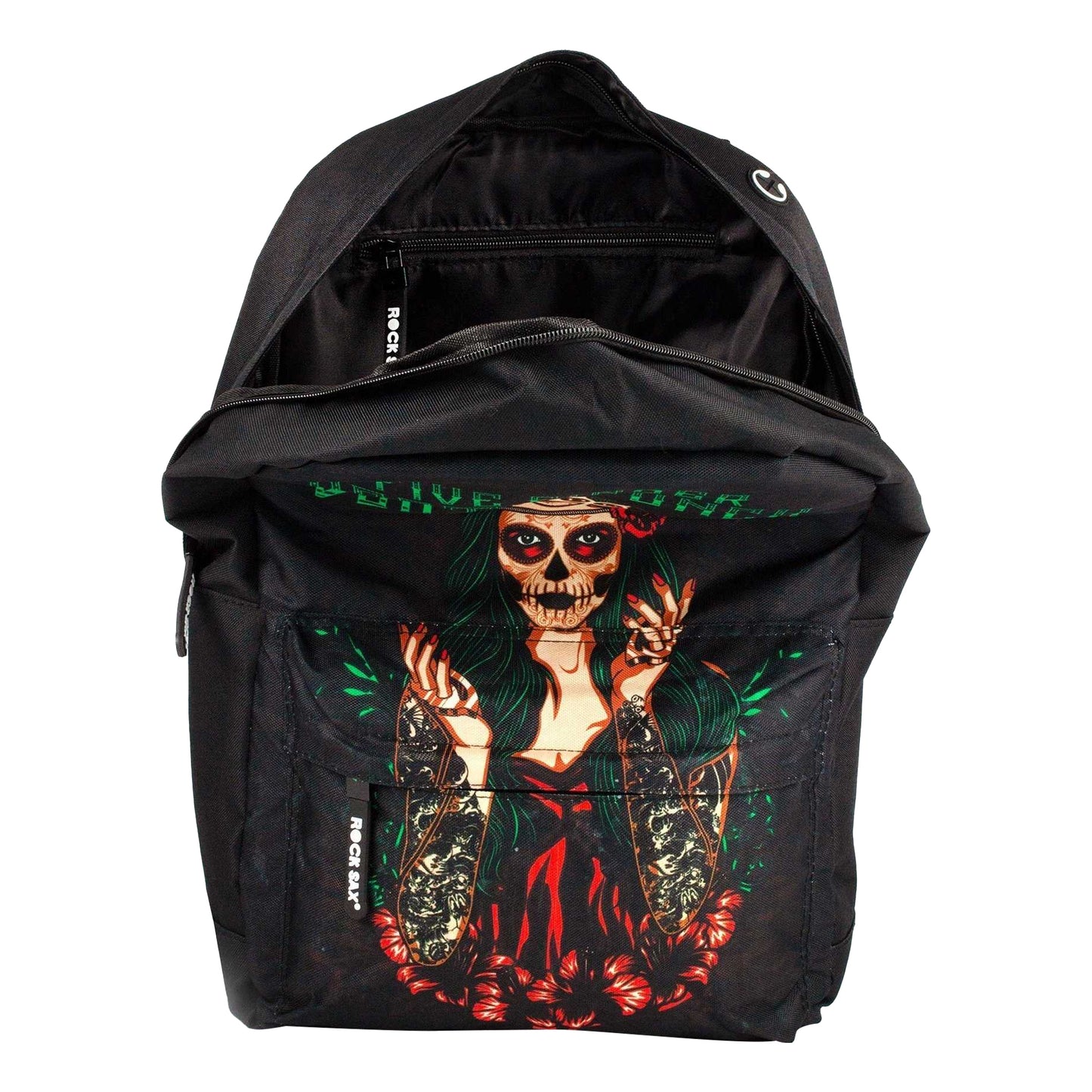 Black - Back - Rock Sax Day Of Dead Five Finger Death Punch Backpack