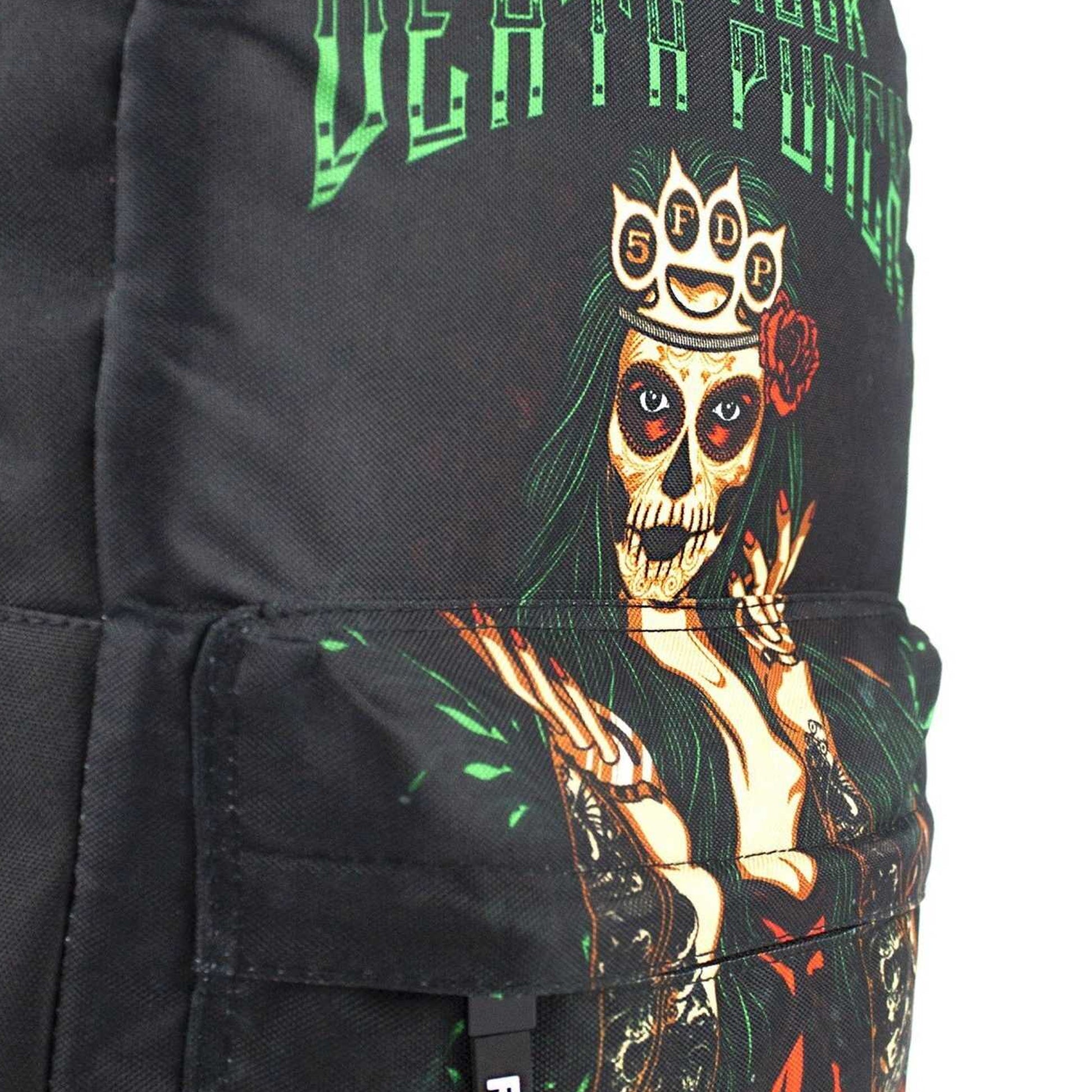 Black - Close up - Rock Sax Day Of Dead Five Finger Death Punch Backpack