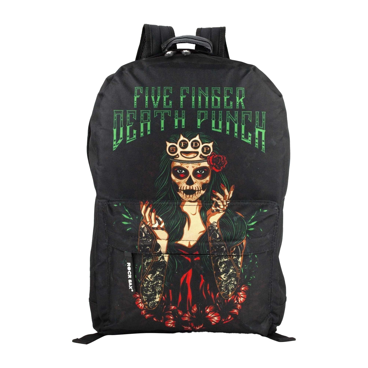 Black - Front - Rock Sax Day Of Dead Five Finger Death Punch Backpack