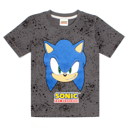 Grey - Side - Sonic The Hedgehog Boys Gaming Short Pyjama Set