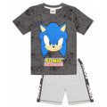 Grey - Front - Sonic The Hedgehog Boys Gaming Short Pyjama Set