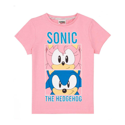 Pink-Grey - Back - Sonic The Hedgehog Girls Pyjama Set