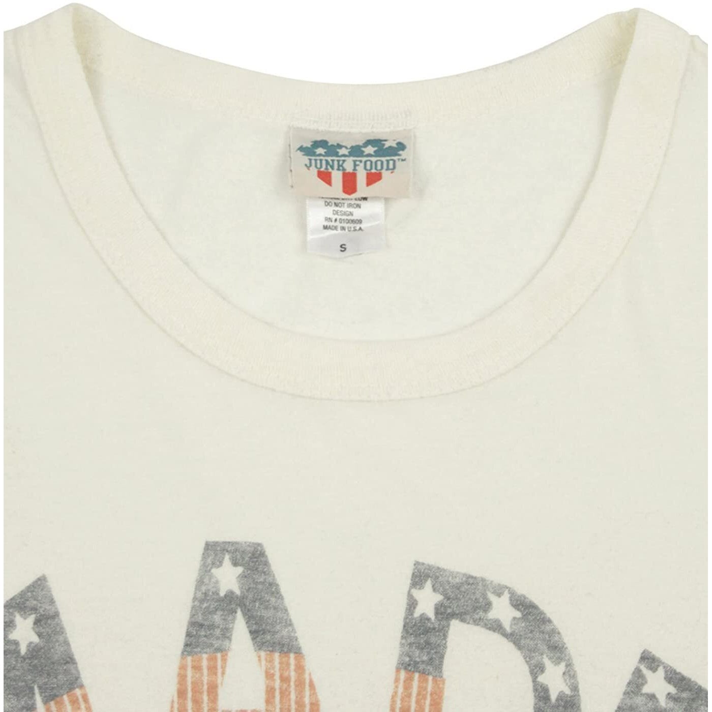 Off White - Back - Junk Food Womens-Ladies Made In The USA T-Shirt