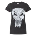 Black - Front - The Punisher Womens-Ladies Logo T-Shirt