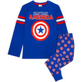 Blue - Front - Captain America Boys Shield Long Pyjama Set