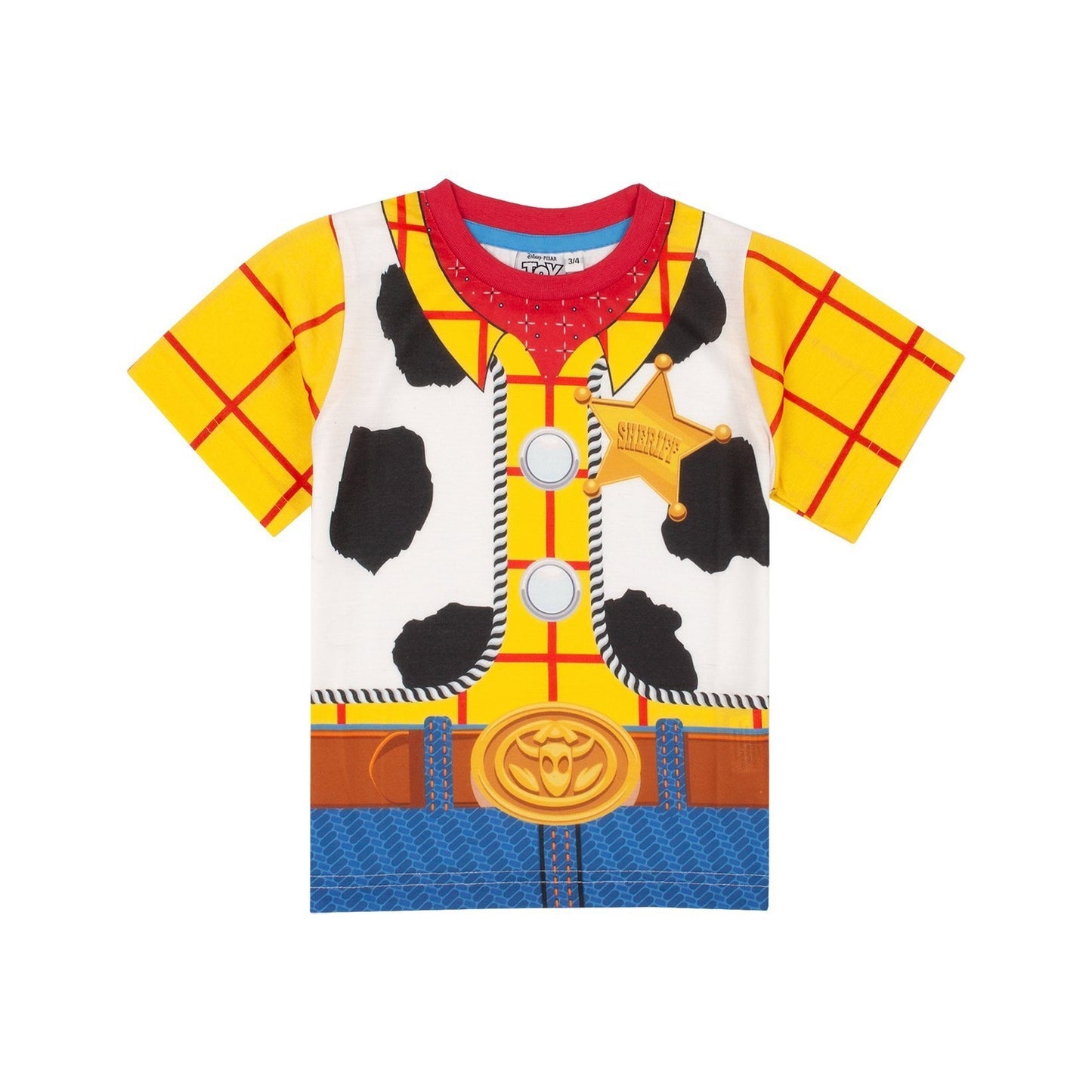 Blue-Yellow - Back - Toy Story Boys Woody Short Pyjama Set