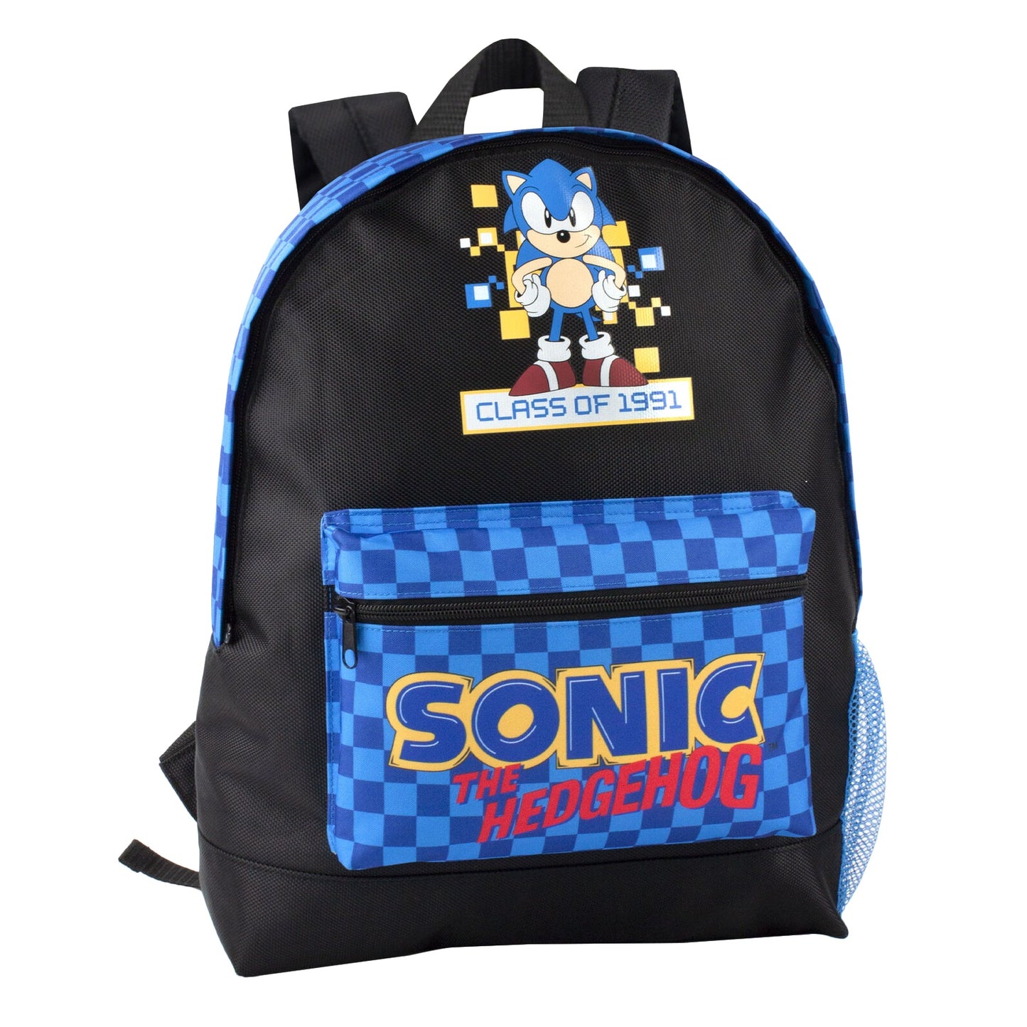 Black - Front - Sonic The Hedgehog Childrens-Kids Retro Game Backpack