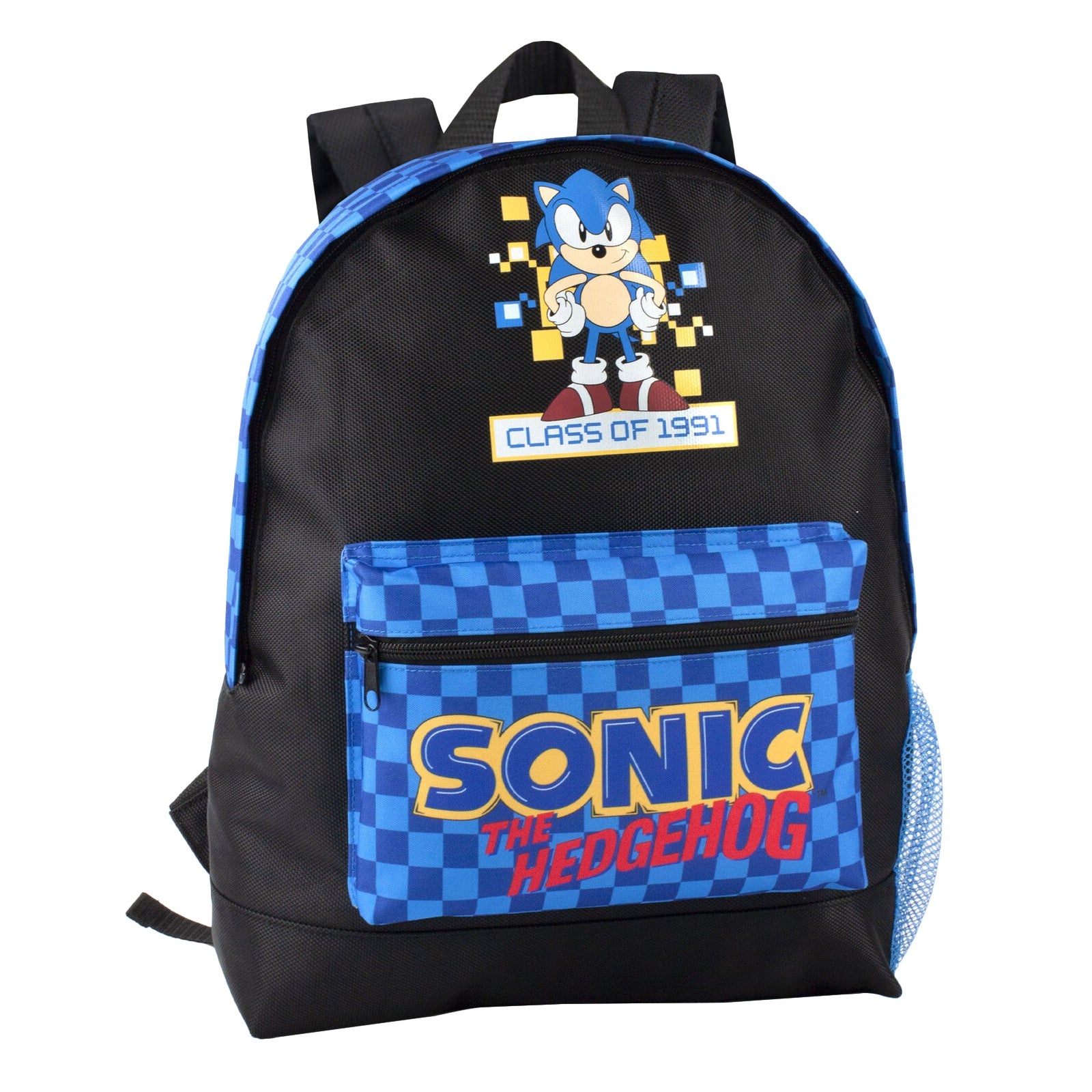 Black - Front - Sonic The Hedgehog Childrens-Kids Retro Game Backpack