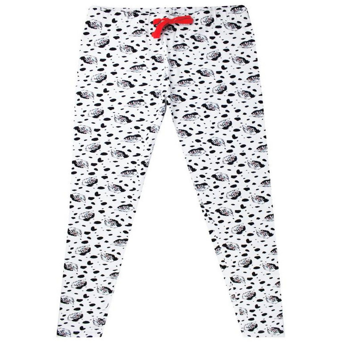 Black-White - Side - 101 Dalmatians Womens-Ladies You Beasts Cruella De Vil Pyjama Set