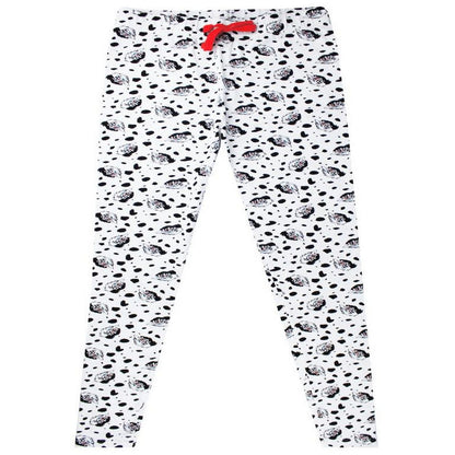 Black-White - Side - 101 Dalmatians Womens-Ladies You Beasts Cruella De Vil Pyjama Set