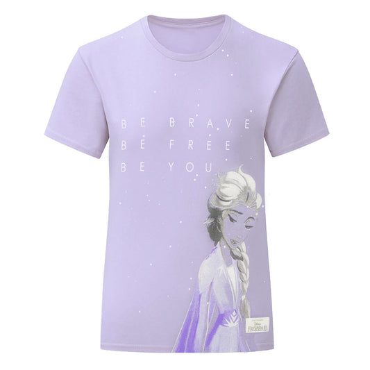 Lilac - Front - Frozen II Girls Elsa T-Shirt