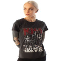 Charcoal - Side - Amplified Womens-Ladies Let Me Go Rock N Roll Kiss Diamante T-Shirt