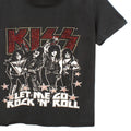 Charcoal - Close up - Amplified Womens-Ladies Let Me Go Rock N Roll Kiss Diamante T-Shirt