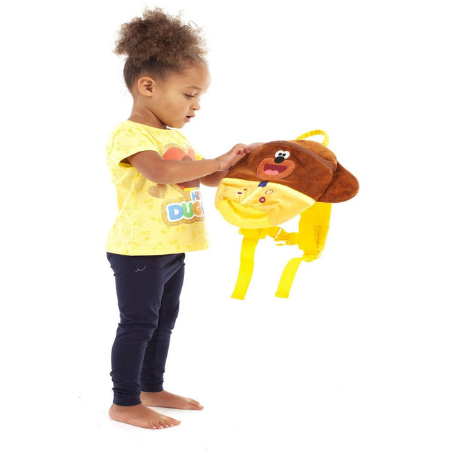 Brown - Back - Hey Duggee Childrens-Kids Happy Dog 3D Backpack