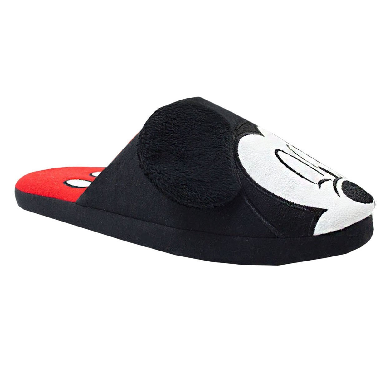 Black-White-Red - Front - Mickey Mouse Womens-Ladies 3D Slippers
