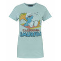Pale Blue - Front - Junk Food Womens-Ladies California Smurfin´ The Smurfs T-Shirt