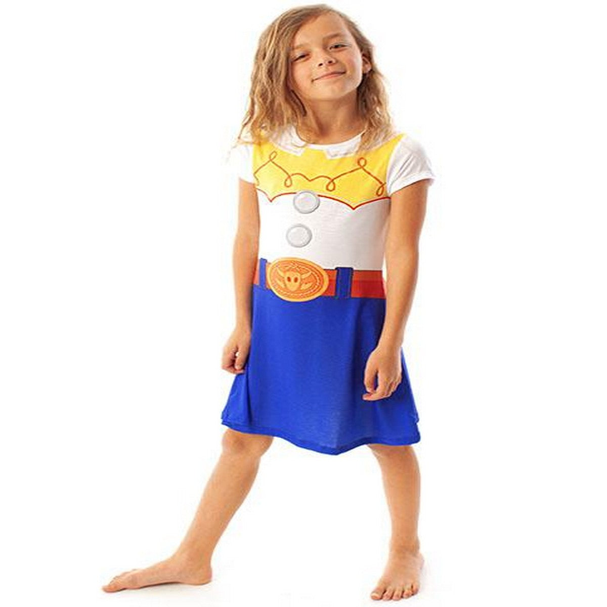 White-Blue - Side - Toy Story Girls Jessie Costume Dress