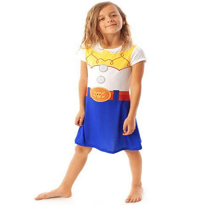 White-Blue - Side - Toy Story Girls Jessie Costume Dress