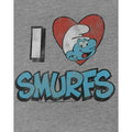 Grey Marl - Side - Junk Food Womens-Ladies I Love Smurfs The Smurfs T-Shirt