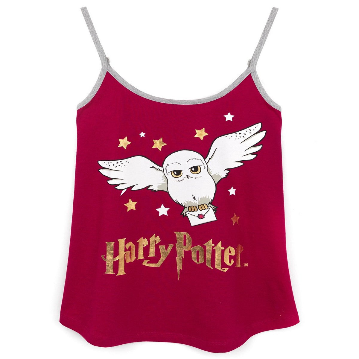 Grey-Burgundy - Back - Harry Potter Womens-Ladies Hedwig Short Pyjama Set