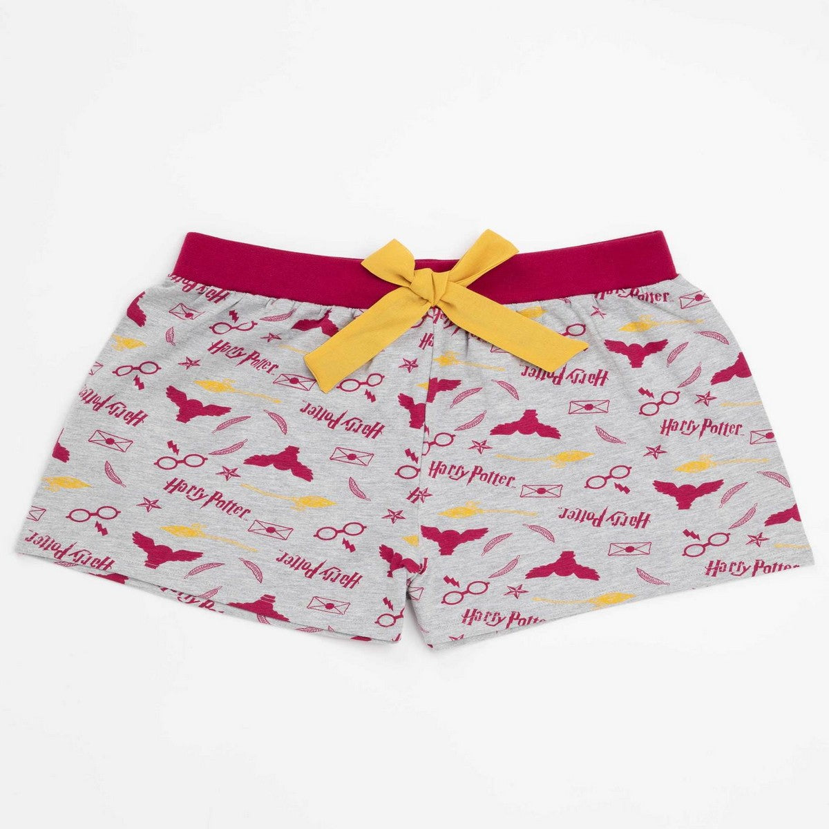 Grey-Burgundy - Side - Harry Potter Womens-Ladies Hedwig Short Pyjama Set