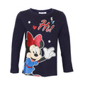 Navy - Front - Minnie Mouse Girls Hi Glitter T-Shirt