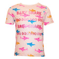 Pink - Front - Baby Shark Girls Glitter All-Over Print T-Shirt