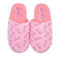 Pink - Side - Barbie Womens-Ladies Repeat Logo Polyester Slippers