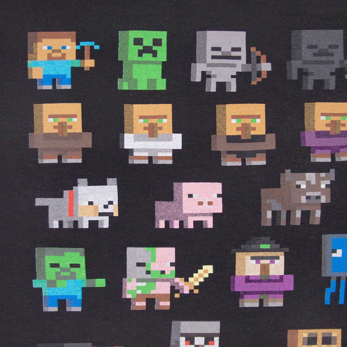 Black-Multicoloured - Close up - Minecraft Girls Sprites T-Shirt