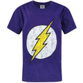Purple - Front - DC Comics Boys The Flash Distressed Logo T-Shirt