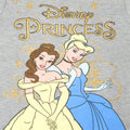 Grey Marl-Yellow-Blue - Lifestyle - Disney Princess Girls Glitter Long-Sleeved T-Shirt