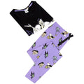 Black-Lilac - Pack Shot - Disney Womens-Ladies Its Good To Be Bad Villains Pyjama Set