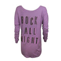 Purple - Back - Junk Food Womens-Ladies Sleep All Day Rock All Night Oversized Top