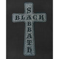 Black - Back - Black Sabbath Womens-Ladies Cross Logo Diamante T-Shirt