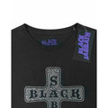 Black - Side - Black Sabbath Womens-Ladies Cross Logo Diamante T-Shirt